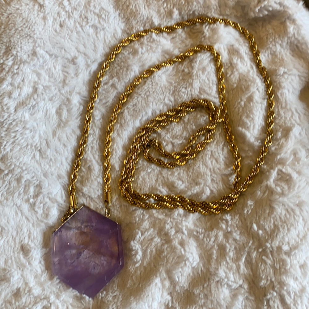 BCP Barbara C Pellegrino rope chain and jumbo amethyst necklace 😍